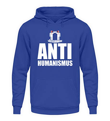 Pull à capuche unisexe bleu Kirchenbrand anti-humanisme taille S en coton confortable