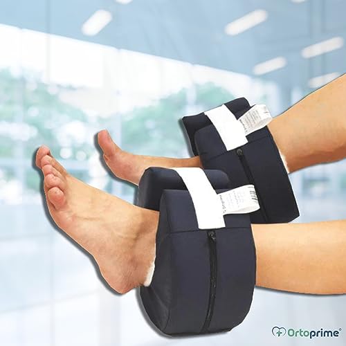 OrtoPrime 2 Runde Antidekubitus-Fersenschoner - Wasserdichte Fersenpolster - Regulierbarer Fersenschutz - Ergonomische Dekubituskissen - Orthopädische Fersenschutzpolsterung für Ellbogen und Füꞵ