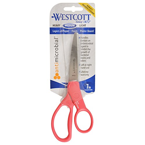 Westcott Student Scissors With Anti-Microbial Protection, 7-Inch, Color Varies (14231) #TOP4