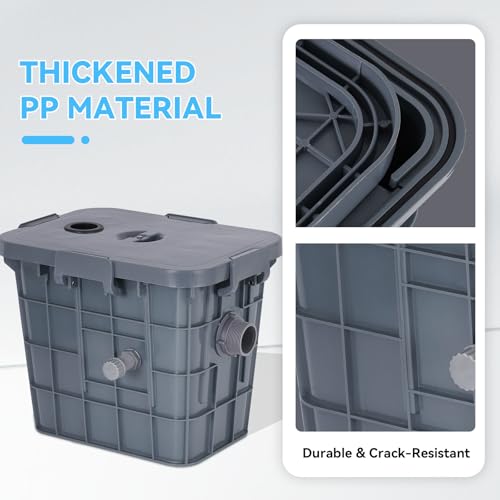 YUCHENGTECH Commercial Grease Trap 22L PP Grease Trap Water Oil Filter Separator with 1 Top Inlet for Home Restaurant Canteen Kitchen Sink with Removable Baffles 37x26x30cm - Image 4