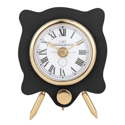 Image of Decor de Maison Brings Handcrafted Pixel Pulse Table Clock for KidsRoom, Living Room, Bedroom, Study Table | Classic Non-Ticking Tabletop Battery Operated Analog Desk Clock (Black)
