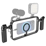 Phone Cage Rig Compatible with Magsafe, Smartphone Professional Rig Kit with 2 Handles Detachable, Compatible with iPhone 17 16 15 14 13 12 w Magnetic Handheld Filmmaking Vlogging Stabilizer Mount