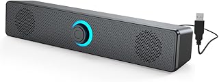 Computer Speakers for Desktop Laptop, Bluetooth & USB Input, USB Powered Sound bar with Stereo Sound & Enhanced Bass, Volume Knob, for Computer PC Laptop Monitor