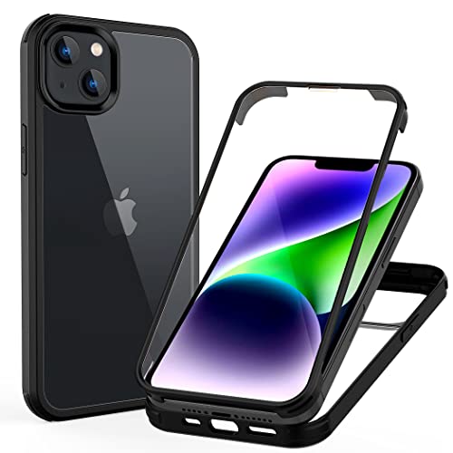 Easyacc Iphone 14 Plus Case With Screen Protector,Glass Series Designed For 6.7 Inch Iphone 14 Plus Case [2022 Upgraded],Full-Body Shockproof,Double Layer Tempered Glass Screen Protector (Black) #TOP11