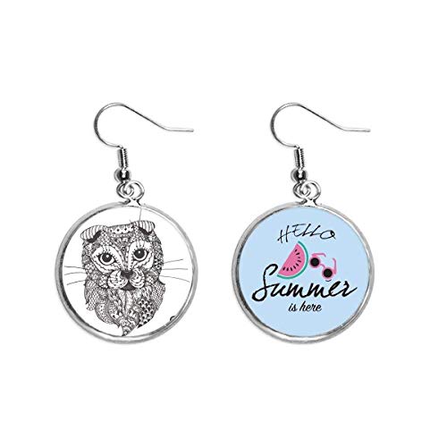 Pendientes de sandía inspirados en la ternura de un gato bebé para el lóbulo