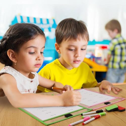 10 Piezas Dry Erase Pocket A4 Reusable Dry Erase Pocket Fundas Plástico para Escribir Transparente Bolsa de Borrado en Seco para Estudio Oficina Papelería Suministros - imagen 6