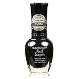 Kleancolor Nail Polish # 265 Madly Black Nail Lacquer Matte Opaque