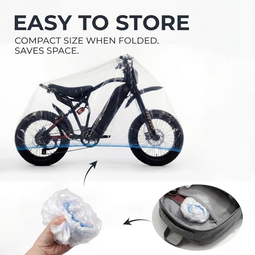 10 Pack Disposable Electric Bike Cover, Bicycle Cover Waterproof Outdoor for E-Bike, Disposable Waterproof Outdoor Bike Protector, Universal Fit for Electric Bicycles - Thumbnail 7