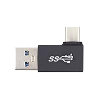 Vista 12 de xiwai USB3.0 tipo A macho a USB 3.1 tipo C macho hacia arriba opuesto en forma de U en ángulo trasero 90 grados adaptador de carga de datos 10Gbps