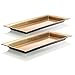 COM-FOUR® 2x taca do serwowania w kolorze miedzi - stylowa ozdobna taca o miedzianym wygladzie - zimowa taca z tworzywa sztucznego - odpowiednia do codziennego uzytku (2 sztuki - miedz - 36x17cm)