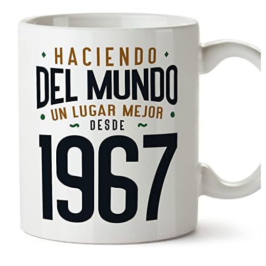 MUGFFINS Tazas 1967 Cumpleaños - En Español - Haciendo del Mundo un Lugar Mejor - 11 oz / 330 ml - Regalo original y divertido