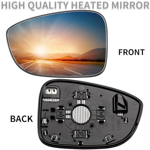 Image of Driver Side Mirror Replacement for Honda Accord 2018 2019 2020 2021 2022 - Left Side Mirror Glass, Rear View Mirrors Glass with Power Heated