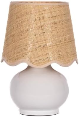 Benton Ceramic Table Lamp with Fabric Shade – 13" Bedside Accent ...
