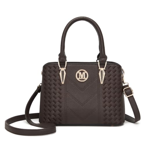 Image of Miss Lulu Handbag for Women, Woven Chevron Top Handle Shoulder Bag