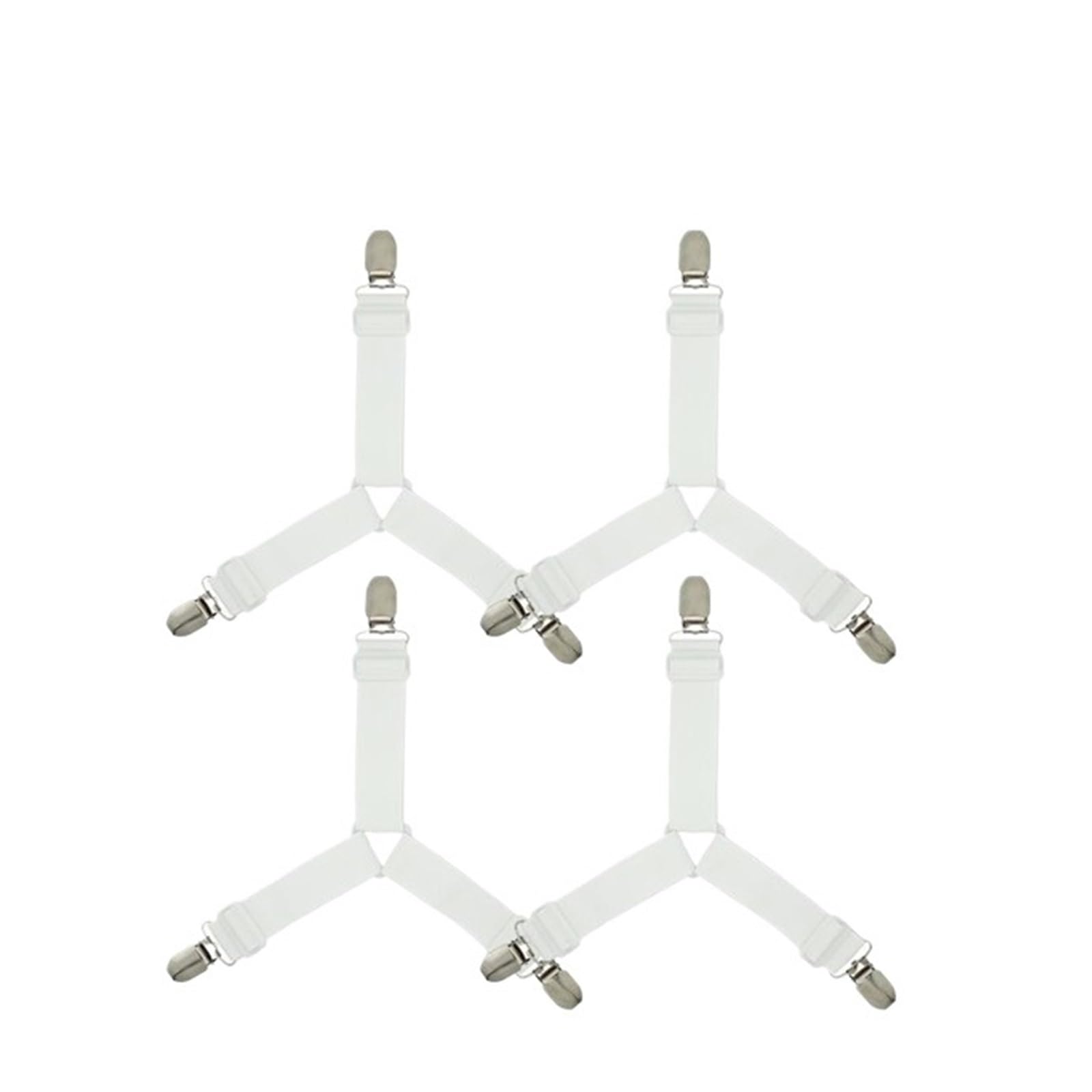 SDIUAKBV Bed Sheet Grippers Belt 4Pcs/Set Elastic Bed Sheet Grippers Belt Fastener Clips Mattress Cover Blankets Quilt Holder Textiles Organize Gadgets For the bedroom(White-4pcs)