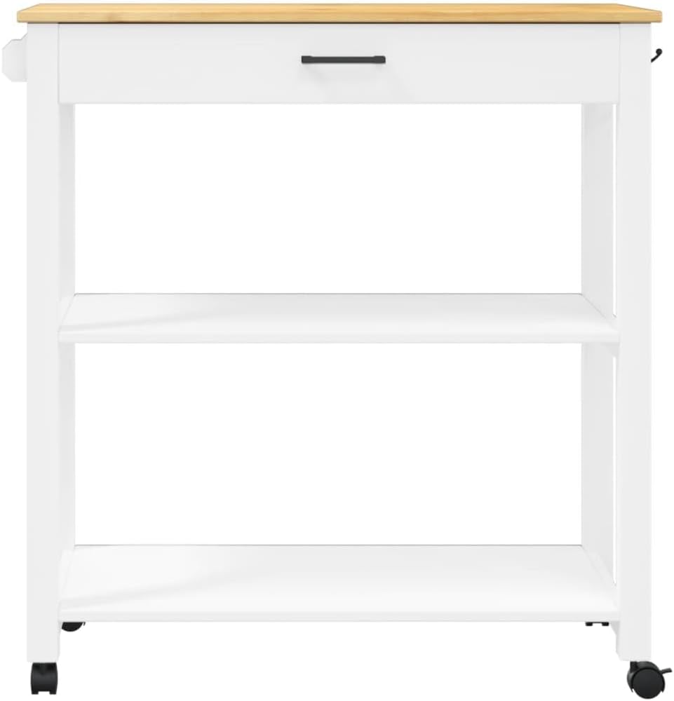 Kitchen Trolley Monza 33.1"x15.7"x35.4" Solid Wood Pine Kitchen Storage