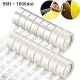 1000 Pieces Balloon Glue Point 96 ft Balloon Tape Strip Balloon Decorating Strip Kit Balloon Arch Garland Decorating Strip Clear for Wedding Party Birthday Babyshower Decorations DIY (16 Pieces)