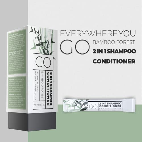 Go Essentials Travel Size Shampoo And Conditioner Set Of 20 – 2 In 1 Single Use Travel Shampoo And Conditioner (Sulfate Free) - Hotel Amenities, Homeless Care Kit, Airbnb Essentials Bulk #TOP2
