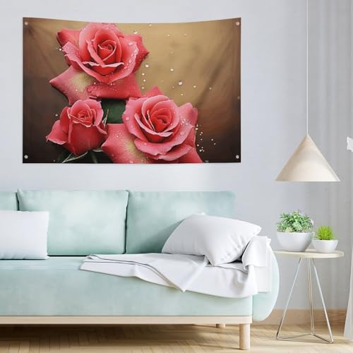 Drapeau roses durable en polyester de haute densité résistant au vent - 4