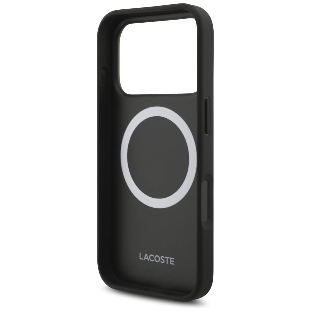 CG MOBILE Lacoste Nomograme Gold etui kompatybilne z MagSafe do iPhone 17 Pro (czarne)
