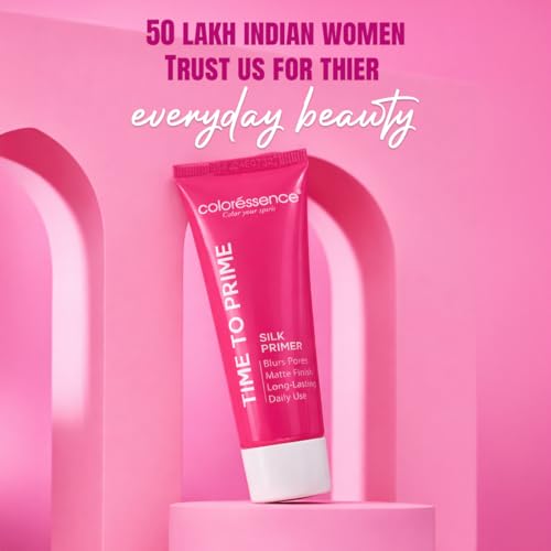 Image of Coloressence Time to Prime Silk Primer, 30ml | Blurs Pores | For All Skin Types | Matte Finish | Long Lasting | Enriched with Vitamin E & Wheatgerm Oil Extracts