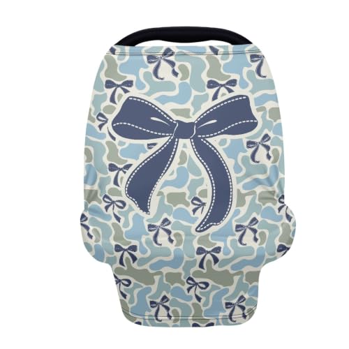 Image of Duck Camo Bow Baby Car Seat Cover, Nursing Cover and Carseat Cover