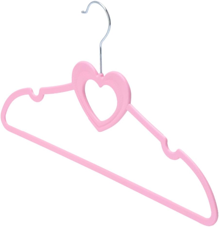 Ciieeo 10pcs Cute Shape Plastic Coat Hangers Versatile Clothes Rack for Home Non-Slip Design Material Random Styles Pink