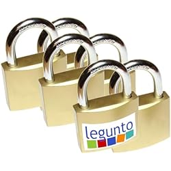 Candado Amaestrado legunto® 6 candados misma llave. Candados grandes y muy resistentes con llaves (36) Se pueden utilizar como candado taquilla, candado taquilla gimnasio o cerradura taquilla.
