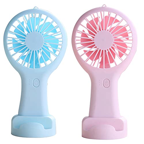 JOJEJUN Mini- Handventilator für Reisen, wiederaufladbar, tragbar, 2 Stück