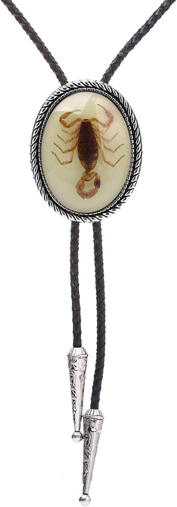 HUABOLA CALYN Bolo tie, Handmade Round Shape Western Cowboy Bola Tie