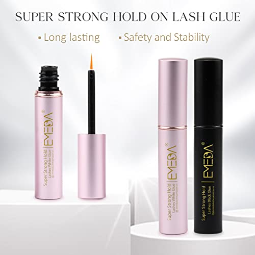 2. Bild von EMEDA Falsche Wimpern Klebe Superstarker Halt Klar Schwarzer Kleber Professioneller Latexfreier Wimpernkleber Wasserfester Wimpernkleber Bester Schwarzer Weißer Streifen Wimpernkleber