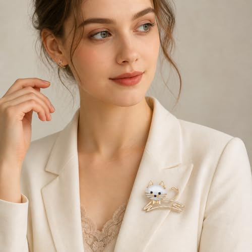 Image of Cute Animal Brooch Pins, Animal Theme Brooches Accessories for Clothes, Birthday Christmas Gift for Women