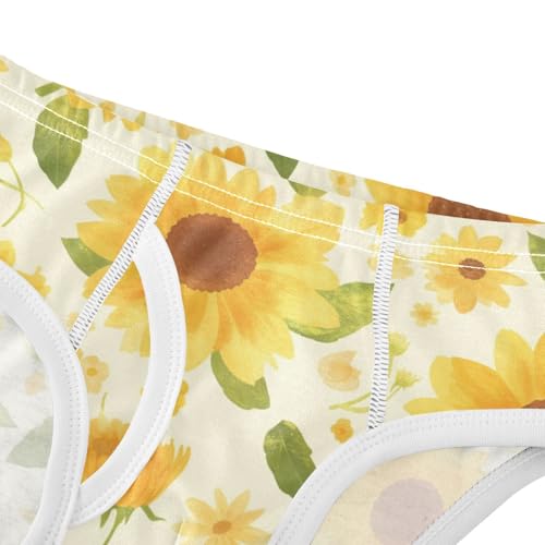 Sunflower Corner Boho Watercolor Background Toddler Boys' Pure Cotton Kids Underwear Breathable Children Panties4
