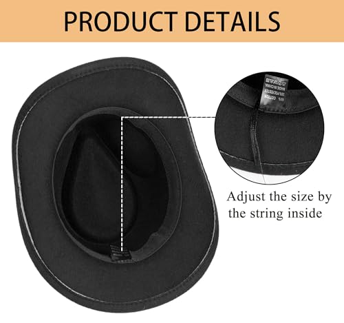 Kid Western Cowboy Hat Felt Cowgirl Fedora Hat with Buckle Belt for Boys Girls 4-8 Years3