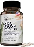 HAPPY FOX Irish Sea Moss Capsules with Burdock Root & Bladderwrack - Alternative to Seamoss Gummies or Powder, 90 Vegan Capsules, Made in USA