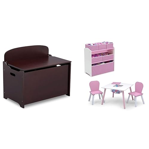 Delta Children MySize - Caja de juguetes de lujo, certificado Greenguard Gold, chocolate oscuro y juego de sala de juegos para niños pequeños,