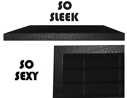 Zero Mass Luxurious Velvet & Leatherette Storage Case Organizer For Apple Watch Bands, Stores 10-20 Smartwatch Straps (Black Snakeskin) #TOP3
