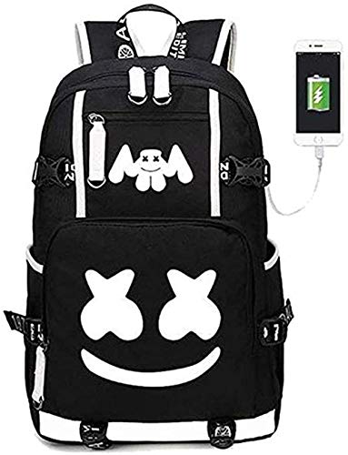 Mochila Luminosa USAMYNA para Adolescentes Escolar Marshmello 36L 55L USB Externa y Soporte