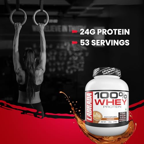 Image of Labrada 100% Whey Protein Concentrate, 2Kg, Mocha (57 Servings, 25g Protein, 0g Sugar)