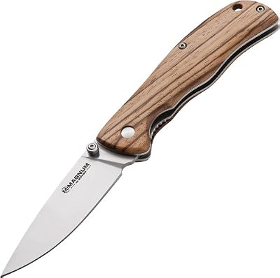 Magnum 01EL605 Backpacker Pocket Knife with 2-2/3 in. Straight Edge Blade, Wooden