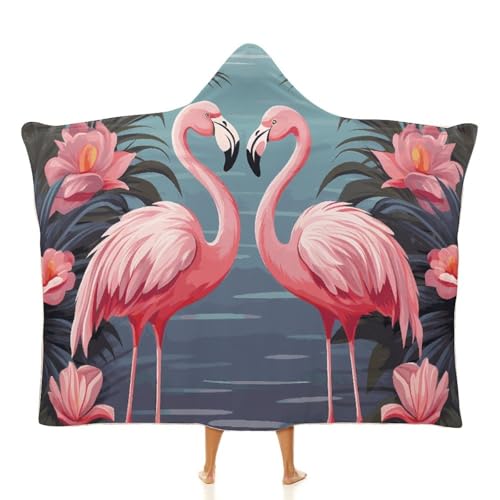 Cape à capuche flamants roses pour voyage et bureau