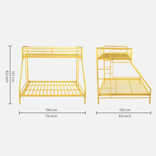 Image of Twin Over Twin Metal Bunk Bed |Bunk Bed Without Storage for Kids | Double Decker Bed for Kids Room Furniture |Metal Bunker Bed (Mattress Not Included)