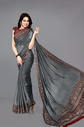 Image of MIRCHI FASHION Women Saree Ethnic Motif Print Chiffon | Breathable Lightweight Plain Weave Sari for Office and Daily Use (Available in 20 Designs)
