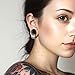 MOQIKAKA 2PCS Silver Classic Ear Gauges for Stretched Ears with 10pcs Nose Hoop Rings, Hypoallergenic 316 Stainless Steel Ear Plugs Tunels 10mm/00g Body Piercing Jewelry for Women Men