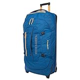 Eddie Bauer Expedition Rolling Duffel Bag with Wheels | Travel | Check-In | Luggage | Rugged | Durable - True Blue, 34'
