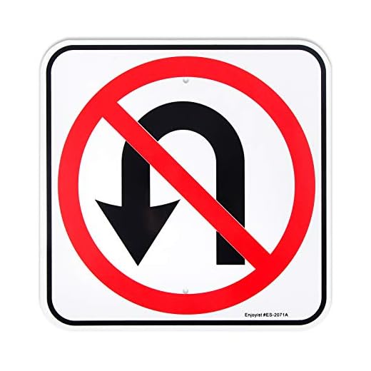 No U-Turn Symbol Sign, No Turn Around - 12"x 12" - .040 Aluminum Reflective Sign Rust Free Aluminum-UV Protected and Weatherproof