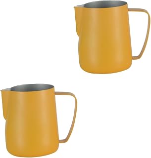 Amosfun 2 Tazas De Metal Para Almacenar Café Diseño Simple Tazas Medidoras Contenedor De Café De 350 Ml Color Amarillo