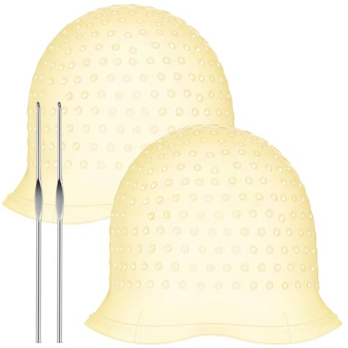 Jexine 2 Pcs Highlight Cap, Pre Punched Silicone Caps with Hooks, Yellow