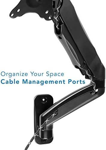 Mount-It! Monitor Wall Mount Arm | VESA Wall Mount Monitor Arm | Full Motion Gas Spring Arm Fits 13 15 17 19 20 22 23 24 27 30 32 Inch Screens with 75