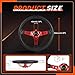 RASTP Universal Racing Steering Wheel,Drifting Deep Dish Steering Wheel 13.8”/350mm 6 Bolts Grip Vinyl Leather & Aluminum with Horn Button for Car -Red
